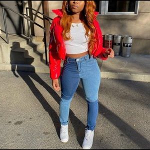 Two face denim jeans